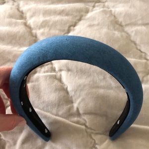 Lele Sadoughi denim headband. With bag